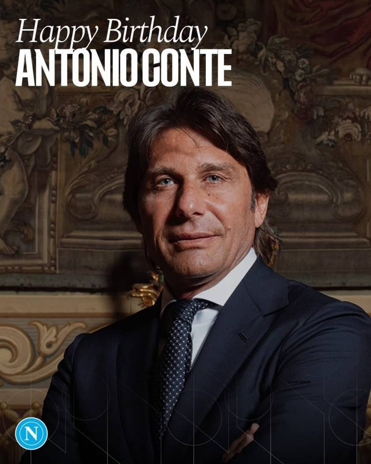 问鼎队史第4座意甲冠军！那不勒斯官方：祝主帅孔蒂56岁生日快乐